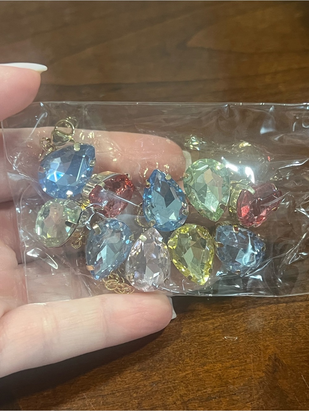 Multicolor Teardrop Crystal Pendant Bracelet
